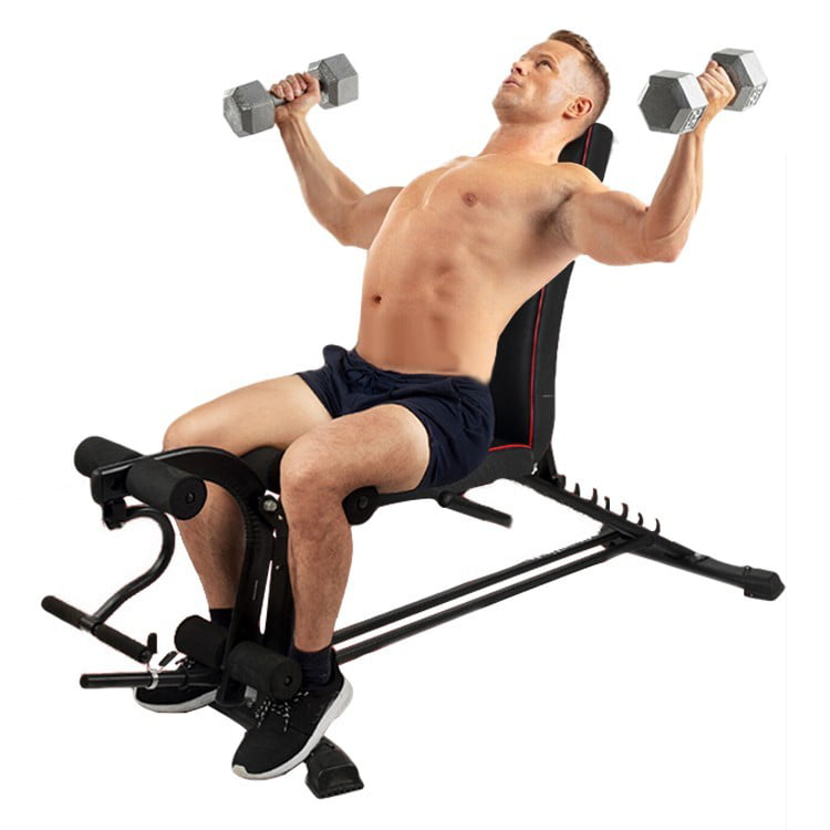 Adjustable Sit Up AB Incline Bench Flat Fly Weight Press with Fitness Rope NEW 