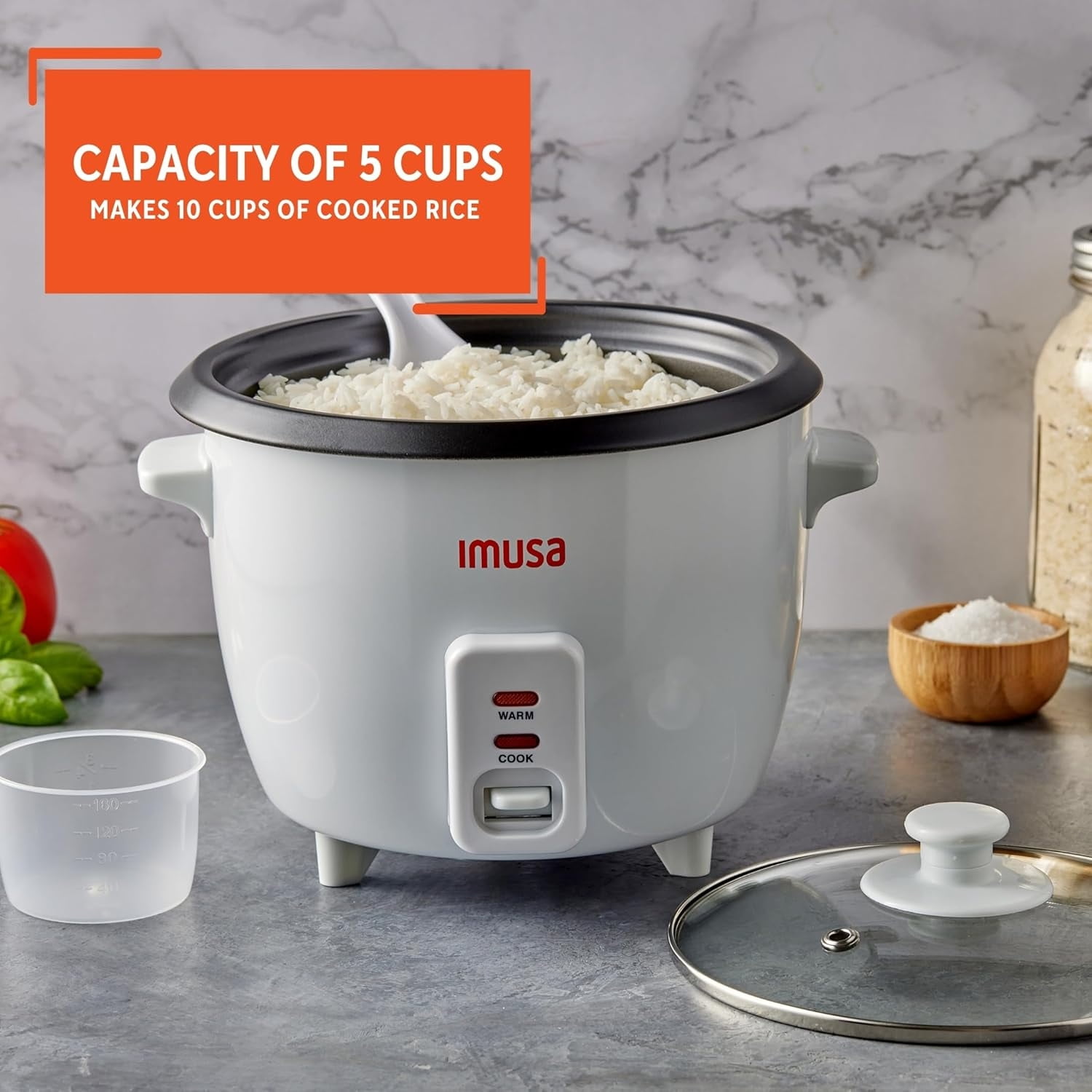 IMUSA 5 Cup Rice Cooker White