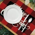 thumbnail image 3 of Neoyler 4 Pack Christmas Placemat Table Mat Christmas Thanksgiving Decorations Enhances Dining with Festive Designs Made From Easy to Clean Materials for Holiday Gatherings Meals 17.7x11.8in Red, 3 of 7