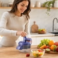 thumbnail image 4 of Electric Food Chopper and Peeler 2 in 1, Rechargeable Mini Vegetable Cutter with Stainless Steel Blades, Portable Fruit and Garlic Mincer for Home, Camping, and Travel, 4 of 7