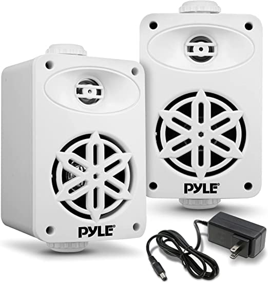 Pyle Bluetooth Indoor Outdoor Speakers Pair 200 Watt Dual Waterproof 3.