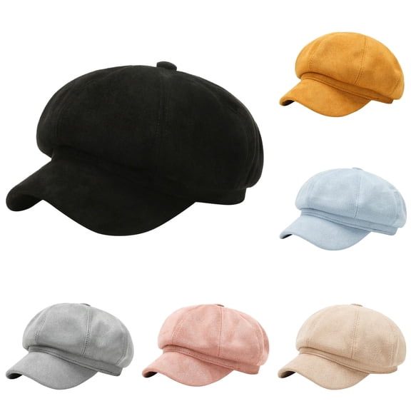 lnmuld Solid Wool Newsboy Cap Panel Baker Boy Hat for Women Size:One Size