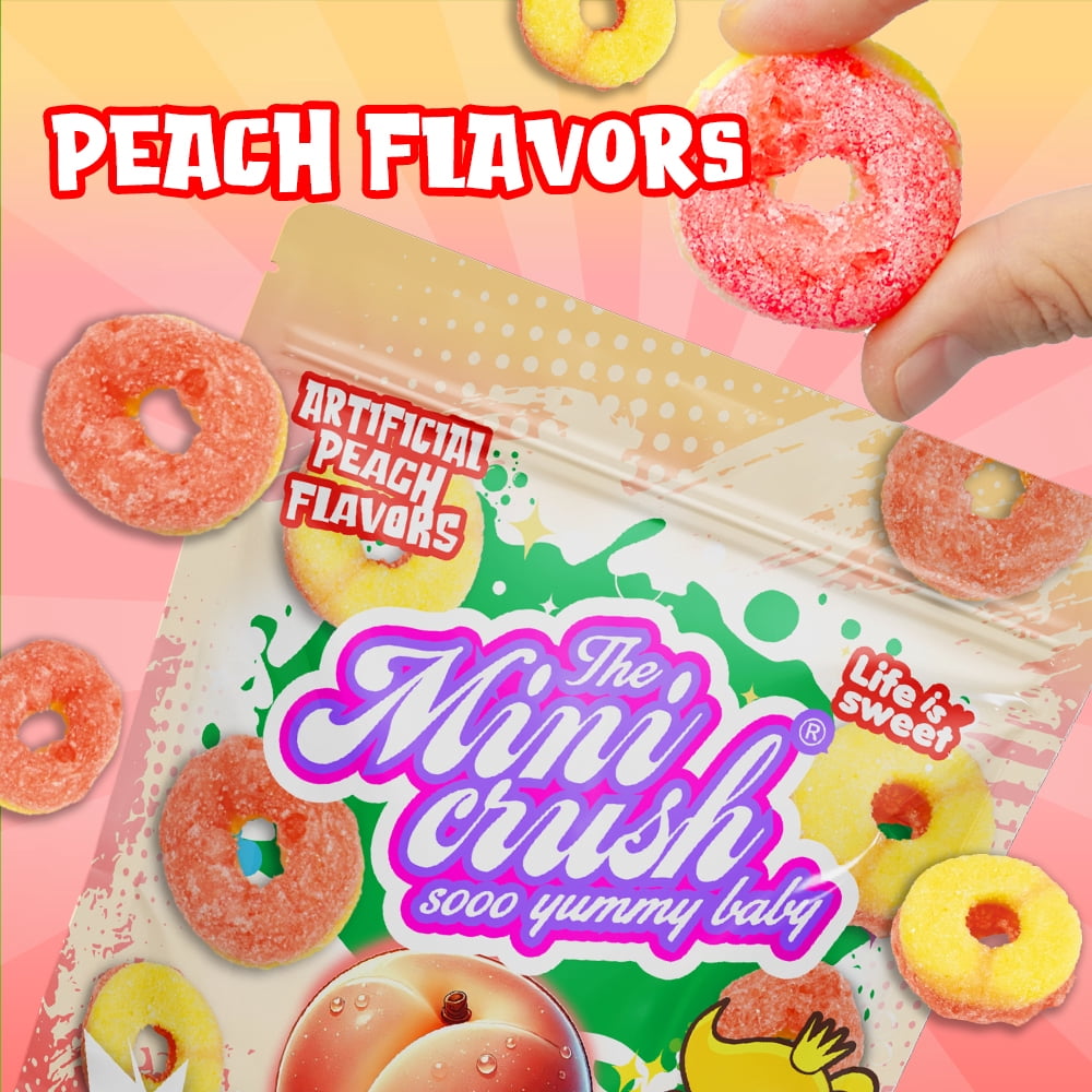 Freeze Dried Peach Ring Candy (2 pack)-healthy snacks, delicious and crunchy fruit candies, perfect for small snacks anytime and anywhere, sweet snacks, Delicious choice for grape lovers