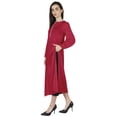 thumbnail image 3 of Moomaya Solid Hook & Eye Kurta Dress For Womens Long sleeves Indian Ethnic wearKurti, 3 of 7