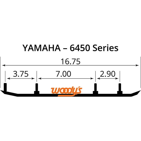 Woodys Trail Blazer IV Flat-Top 6" Carbide Wear Bar Runners (TYV4-6450)