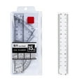 thumbnail image 6 of Tnobhg 1 Set Transparent Ruler Easy-to-Use Clear Scale Round Hollow Design with Set Squares Protractor Stationery Learning Tools, 6 of 7