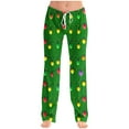 thumbnail image 4 of Mens Christmas Pajama Pants Big & Tall Sleep Lounge Pants Drawstring Holiday Xmas Pjs Bottoms Green, M, 4 of 7