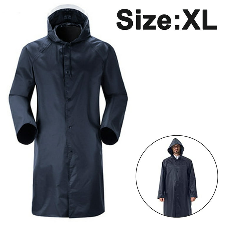 Men's Rain Jacket with Hood Waterproof Lightweight Active Long Raincoat 