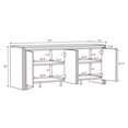 thumbnail image 3 of Corin Contemporary 60" Sideboard in Brown (4-Door), 3 of 8