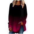 thumbnail image 2 of kytmyeq Women's Casual Plus SizeLong Sleeved Round Neck Gradient Printing T-shirt Top Pullover, 2 of 5