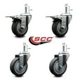 thumbnail image 2 of 4 Inch Thermo Rubber Swivel 7/16 Inch Stem Caster Set 2 Total Lock Brake, 2 of 2