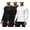 Black/Black/White, variant on 3 Pack Men's Athletic Long Sleeve Compression Shirts (Medium, White/White/White)