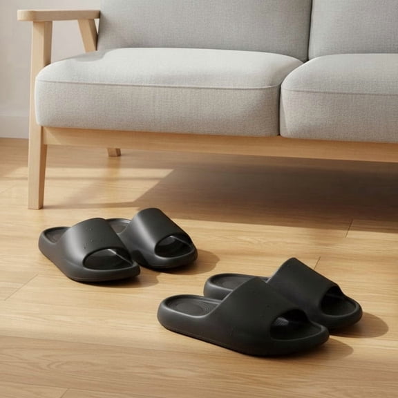 ZROVA EVA Couple Home Slippers 1or 2-Pack - Soft Non-Slip Solid Color Minimalist Indoor Slippers for Men, Women, Family