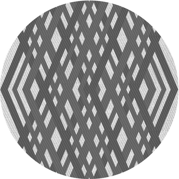 Ahgly Company Machine Washable Indoor Round Transitional Gray Cloud Gray Area Rugs, 7' Round