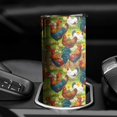thumbnail image 3 of 20oz Green Chicken Farm Pattern Skinny Tumblers Stainless Steel Tumbler with Lid and Straw,Vacuum Insulated Double Wall Travel Tumbler Cups with Cleaning Brush for Coffee,Tea, 3 of 6