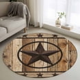 thumbnail image 2 of Farmhouse Stars Round Rug 4ft Washable Circle Entryway Rugs Non Slip Vintage Country Western Wooden Grain Area Rug Indoor Floor Carpet for Bedroom Kitchen Living Room Home Office Dining Room Nursery, 2 of 9