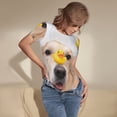 thumbnail image 4 of Haiem The Dog Is Sitting In A Bubble Bath Women's Crew Neck Short Sleeve Bodysuit Tops Stretchy Slim Basic-XX-Large, 4 of 8