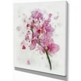 thumbnail image 2 of Pink Flower with Falling Petals - Large Floral Canvas Artwork, 2 of 3
