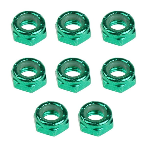 Tuercas del eje del monopatín shamjiam 8 Piezas Al Carbono Monopatín Camión Equipo Verde