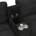 thumbnail image 5 of 117" Modular Sectional Sofa with Storage Ottomans, Upholstered Corduroy Cloud Couch with Console, Charging Station and Cup Holders, 4 Seat U-Shaped Couches for Living Room, Black, 5 of 9