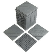 Plastic Interlocking Deck Tiles, 27 Pack, 11.8"x11.8" Waterproof Flooring Tiles for Indoor and Outdoor, Patio Floor Decking Tiles for Porch Poolside Balcony Backyard, Dark Grey