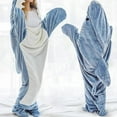 thumbnail image 6 of Shark Blanket Hoodie Kid, Wearable Shark Blanket, Shark Sleeping Bag, Soft Cozy Warm Flannel Hoodie, Shark Blanket Onesie Kids(XS), 6 of 8