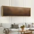 thumbnail image 2 of Large Framed Canvas Print Minimalist Abstract Wall Art with Warm Brown OmbreWall Art Decorative Ready to Hang Painting for Living room Bedroom 60x20 inches Natural Frame, 2 of 7