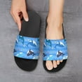 thumbnail image 6 of GZHJMY Stylish Slides for Women Men, Blue Striped Whale Soft Flexible Slip-on Sandals Slippers, 6 of 7