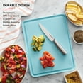 thumbnail image 4 of KitchenAid Classic Plastic Cutting Board with Trench, Non-Slip Edges, Dishwasher Safe, 11x14, Mineral Water, 4 of 8