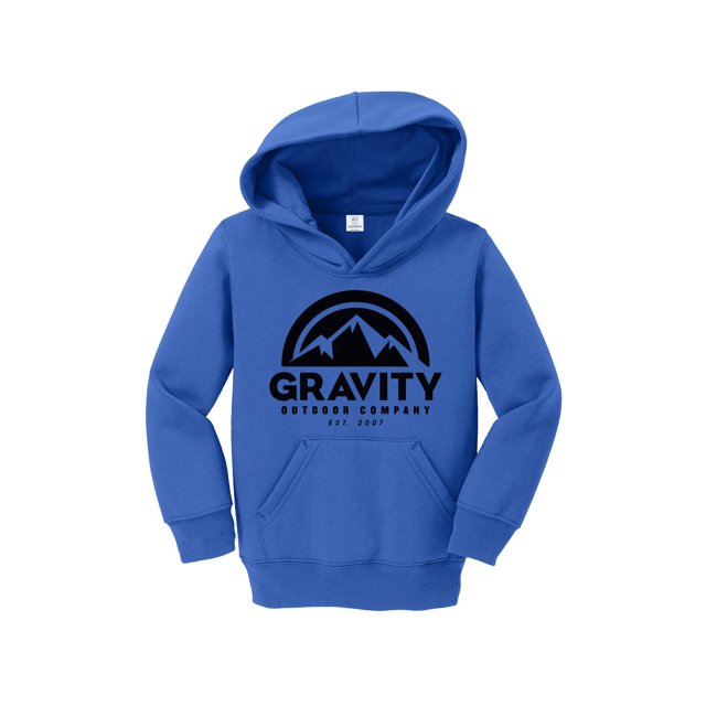 Gravity Outdoor Co. Chandail à Capuchon pour Tout-Petit - Logo Noir - Royal - 3T
