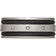 thumbnail image 4 of Titanium Brushed Black Ip-Plated Cable 1/20Ct Diamond 10mm Band (Size 10) Made In China tb265aa-10, 4 of 5