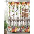 thumbnail image 2 of Fsddascl Thanksgiving Pumpkins Shower Curtain Set - Extra Long 72" x 96" Washable Bathtub Curtain with 12 Hooks, Fall Leaves Country Wildflowers Fence Waterproof Fabric Shower Curtains for Bathroom, 2 of 6