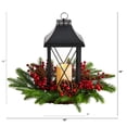 thumbnail image 2 of Nearly Natural 16" Holiday Berries, Pinecones and Greenery with Lantern Artificial Flower Table Arrangement, 2 of 4