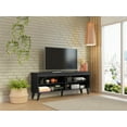 thumbnail image 6 of Madesa TV Stand Unit with 4 Shelves and Cable Management for 55, 65 Inch Media 1 Storage Gaming Media Console Living Room and Bedroom Entertainment Center Modern Wooden Television Cabinet - Black, 6 of 6