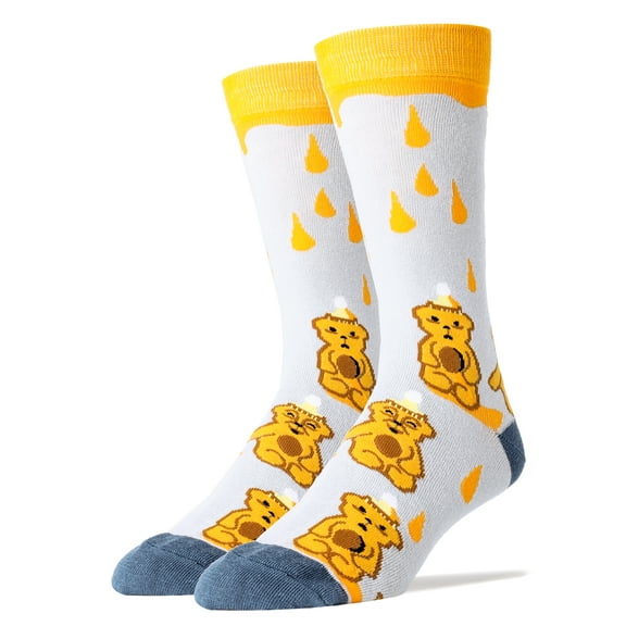 OoohYeah Mens Funny Novelty Crew Socks, Honey Bear, Crazy Cool Socks