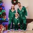 thumbnail image 5 of MYShe Christmas Family Matching Pajamas Long Sleeve Button Down Pj Set Festival Party Sleepwear Christmas Pajamas Family Green,S, 5 of 7