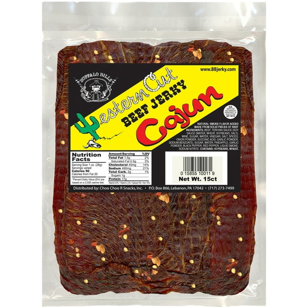 Buffalo Bills 18oz Cajun Western Cut Big Slab Beef Jerky (15 beef jerky