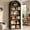 Black, variant on Fnova 6-Tier 77" Tall Arched Bookcase, Wooden Open Bookshelf Display Shelf for Living Room Bedroom Office Library, Black
