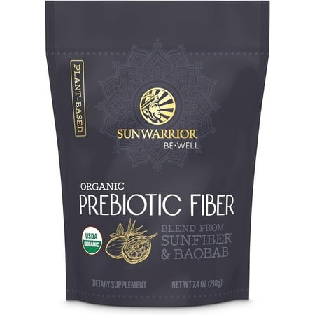(2 pack) Sunwarrior Organic Prebiotic Fiber Supplement | Vegan Fiber Supplement Plant-Powered Gut Health Booster with Pure Ingredients for Digestive Harmony | 8oz