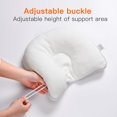 thumbnail image 2 of Almohada de viaje portátil para bebés, almohada ajustable para la cabeza y el cuello del bebé, soporte para asiento de coche, diseño ergonómico suave y transpirable, color blanco., 2 of 5