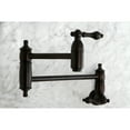 thumbnail image 2 of Kingston Brass KS3105AL Restoration Wall Mount Pot Filler Kitchen Faucet, Oil Rubbed Bronze, 2 of 5