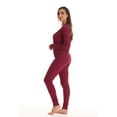 thumbnail image 2 of Just Love Women's Thermal Underwear Pajamas Set (Burgundy, X-Small), 2 of 3