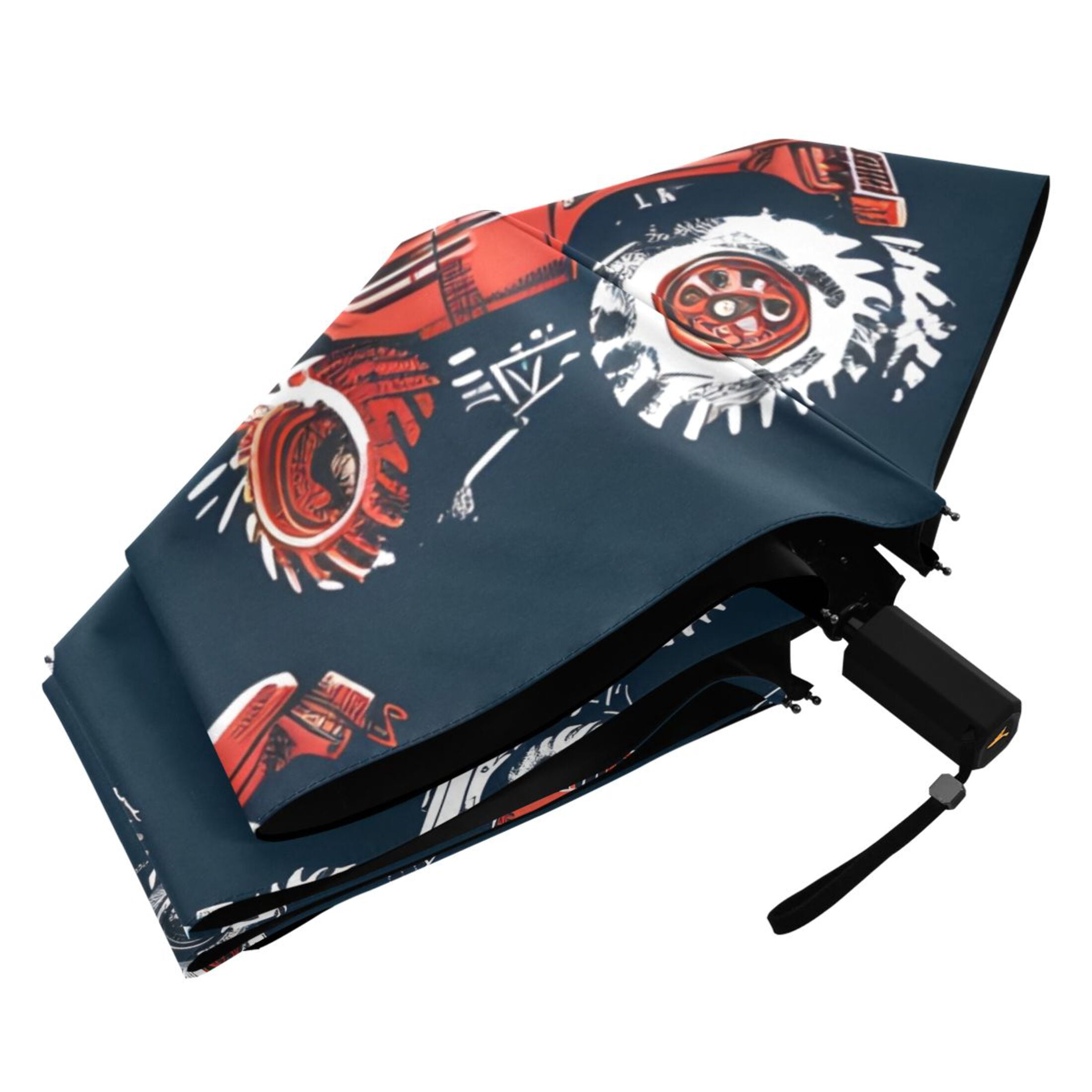 Colorful Monster Trucks Compact Sun Umbrella Windproof Travel Umbrellas for Rain Strong Portable UV Protection