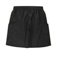 thumbnail image 6 of YLSDY Men's Classic Cargo Stretch Short Elastic Waist Drawstring Summer Vacation Workout Shorts with Pockets Black XXXXXL, 6 of 6