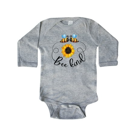 

Inktastic Bee Kind Bees and Sunflower Gift Baby Boy or Baby Girl Long Sleeve Bodysuit