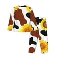 thumbnail image 2 of Bingfone Womens Pajama Sets Sunflower Cow Print,Long Sleeve Loungewear Pajamas Set-Xx-Large, 2 of 9