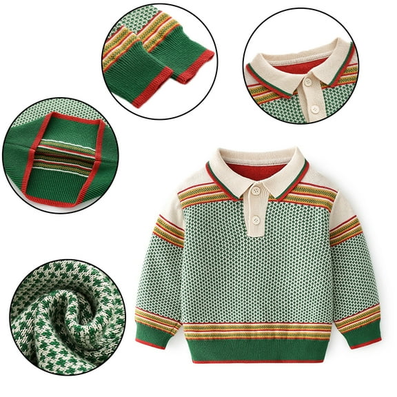 KYAIGUO Toddler Baby Casual Sweater for Kids Boys Sweater Long Sleeve Knit Newborn Sweatshirt Fall Winter Sweater for 9M-8Y