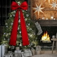thumbnail image 5 of 20 x 47 Inches Extra Large Christmas Satin Bows Christmas Tree Topper Decorations Giant Xmas Tree Toppers Bows for Home Wreath Wall Holiday Birthday Wedding Engagement Party Decor(Red), 5 of 12