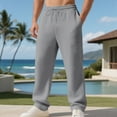 thumbnail image 6 of Hxshgdsn Mens Wide Pants Open Bottom With Pockets Elastic Waist Full Length Pants Beach Casual Holiday Gray L, 6 of 7