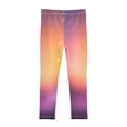 thumbnail image 2 of Girl's Legging Full-Length Colorful Print Tights For Dance Gym Everyday Wear Blurred Orange and Purple, 2 of 8